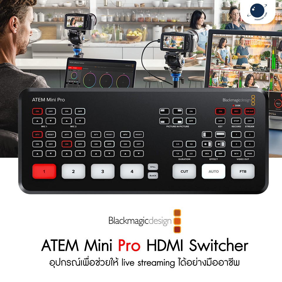 Blackmagic Design ATEM Mini Pro Switcher พร้อม Multiview ในตัว ประกันศูนย์ไทย