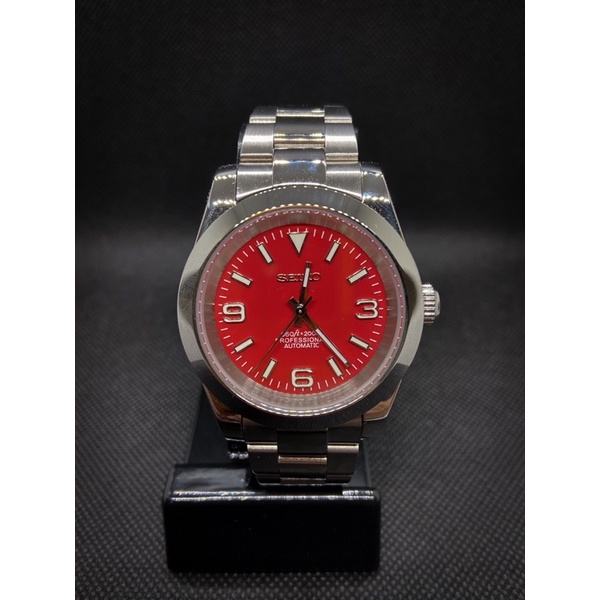 พร้อมส่ง : นาฬิกา Seiko Modify Oyster styles 39 mm. สาย Oyster หน้าปัดสีแดง 🔴🔴