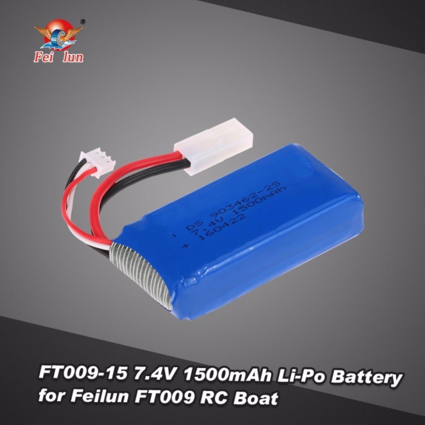 Feilun RC Boat Battery FT009 7.4v. 1500 mAh. แบตเตอรี่สำหรับหรับเรือบังคับ FT-009eilun RC Boat Batte