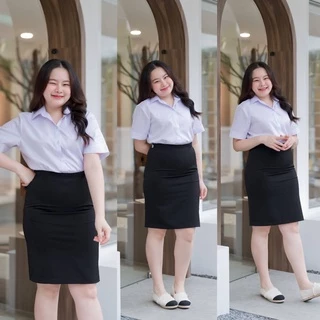 กระโปรงนักศึกษาทรงเอ ไซต์ใหญ่ สาวอวบพลัสไซต์🧋กระโปรงนักศึกษา ทรงเอ กระโปรงทรงเอผ่าหลัง ความยาว20-26นิ้ว • เอว33-45