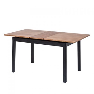 modernform โต๊ะอาหารปรับขยาย รุ่น TMPP-J0007 ท็อปสีวอลนัท ขาดำ