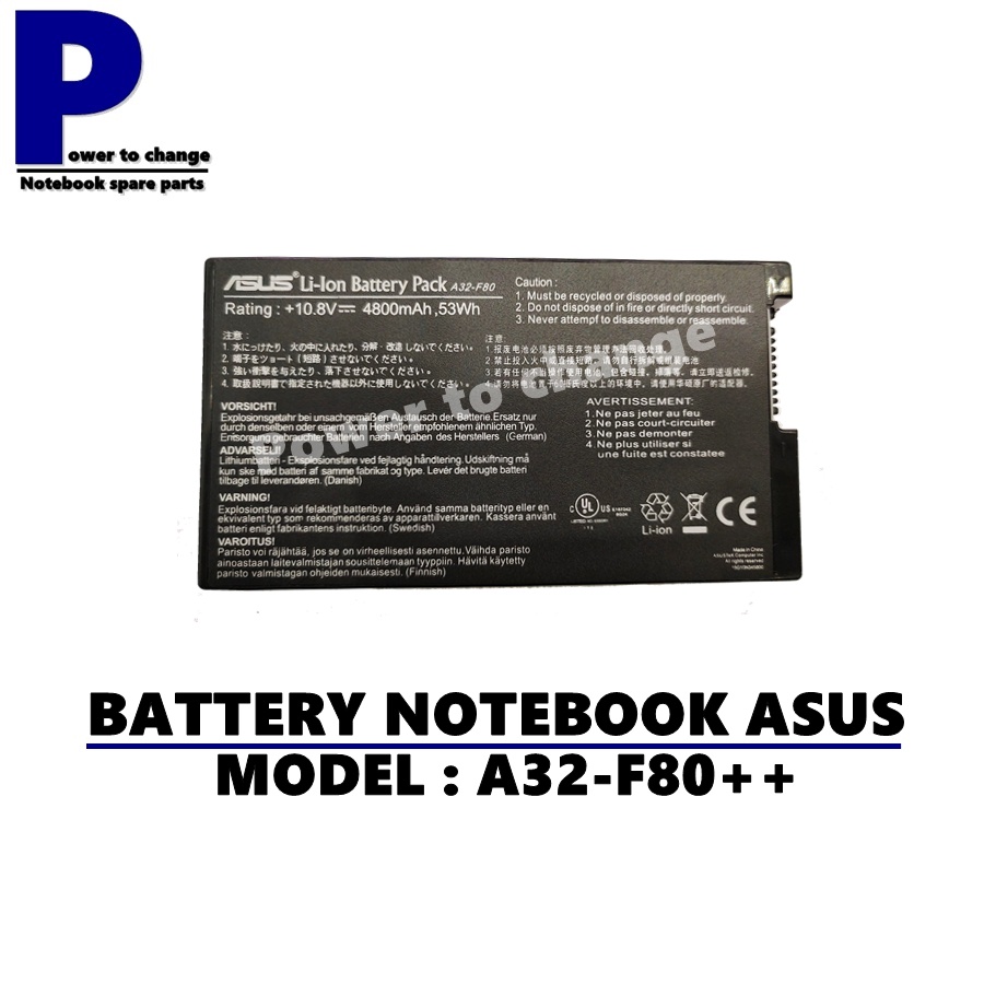 BATTERY NOTEBOOK  ASUS A32-F80++ ของแท้ / แบตเตอรี่โน๊ตบุ๊คเอซุส แท้ (ORG)