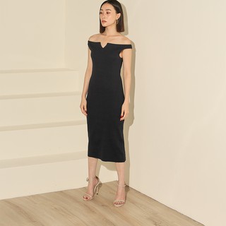 PAING - เดรส ผ้ายืด รุ่น Prime Rose Dress (Navy Color)