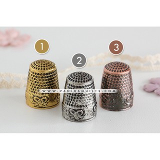 ปลอกนิ้วเหล็ก หัวตัด สำหรับดันเข็ม แบบสวมปลายนิ้ว รุ่น Antique Thimble (รหัส xun0123)