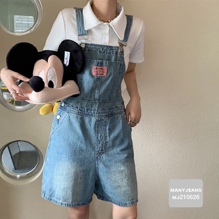 Many Jeans Shorts Overalls เอี๊ยมกางเกงยีนส์ขาสั้น สียีนส์ฟ้า