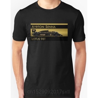 เสื้อยืดแขนสั้น ผ้าฝ้าย 100% พิมพ์ลายโลโก้ AYRTON SENNA Lotus 98T AYRTON SENNA สําหรับผู้ชาย#39; S เสื้อยืด ไซซ์ S ถึง 3XL