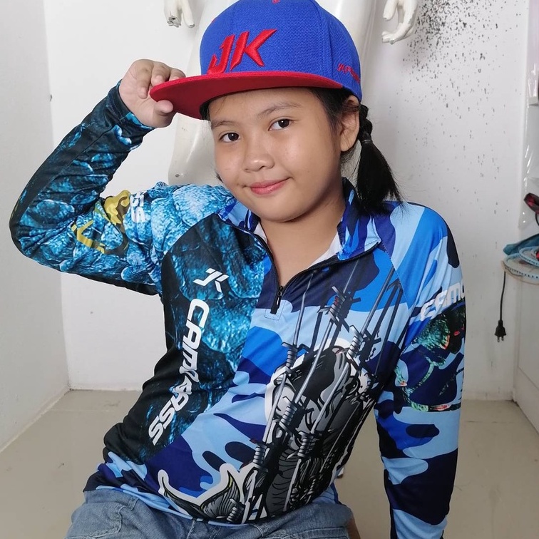 เสื้อตกปลาเด็กกีฬากลางแจ้ง JK THAILAND  ป้องกันรังสี UV 80-90% สีไม่ตก แห้งเร็ว ใส่ได้ ชาย และ หญิง