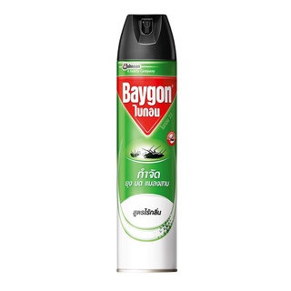 ไบกอน สเปรย์กำจัดยุง มด แมลงสาบ สูตรไร้กลิ่น สีเขียว 600 มล. x 3 กระป๋องBaygon Multi Insect Killer Odorless 600 ml x 3