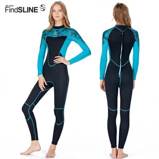 slinx wetsuit fullbody women thermal flex neoprene 2mm ชุดดำหน้า กันแดด กันหนาว(ชุดเว็ทสูทดำน้ำ)