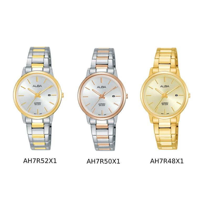 ALBA PRESTIGE Quartz Ladies รุ่น AH7R48X1, AH7R52X1, AH7R50X1 นาฬิกาข้อมือผู้หญิง สายสแตนเลส