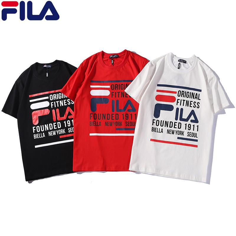 FILA Original tshirt black and white Tee High quality Unisex tshirt men women