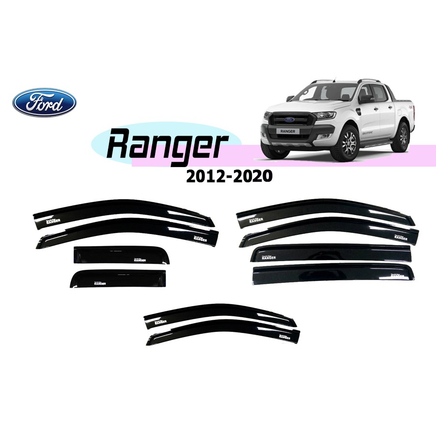 คิ้วกันสาด/คิ้วกันฝน Ford Ranger 2012-2021 สีดำ