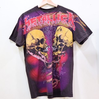 เสื้อวงmetallica ลายโอเวอร์ปริ้น สไตล์วินเทจ สกรีนทั้งตัว ผ้านอก เสื้อOVP เสื้อวินเทจญี่ปุ่น เสื้อโอเวอร์ไซส์