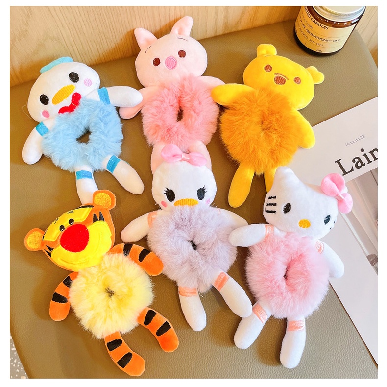 ใหม่ ยางมัดผมหางม้า ยืดหยุ่น ลายการ์ตูนสัตว์น่ารัก สไตล์เกาหลี สําหรับผู้หญิง - รูปที่ 4