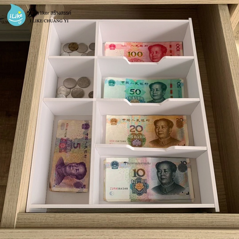 ลิ้นชักเก็บเงิน pos แยกตารางอย่างง่ายกล่องเปลี่ยนธนบัตร การเรียงลำดับหลายช่องเครื่อ