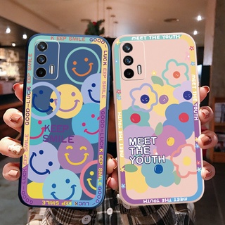 เคสโทรศัพท์มือถือ ขอบสี่เหลี่ยม ลายอีโมจิหน้ายิ้ม ตลก สําหรับ OPPO A16 A94 A53 A15 A12 AX7 A52 A72 A92 A74 A54 5G