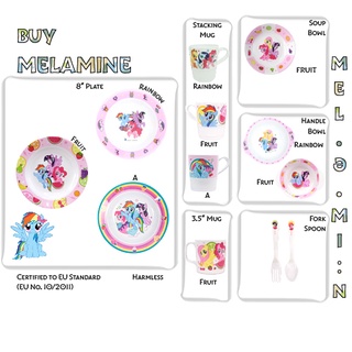 My Little Pony ชุดจานชามเมลามีน ช้อนส้อม ชาม แก้วมังคุด ลาย Cawan Sudu Garpu Kanak-Kanak สําหรับเด็ก