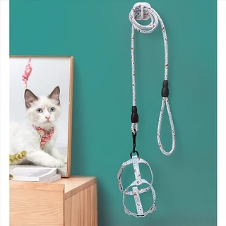 🐾สินค้าพร้อมส่ง🐱สายจูงสัตว์เลี้ยง สายจูงแมว น่ารัก 1.5M ปรับได้