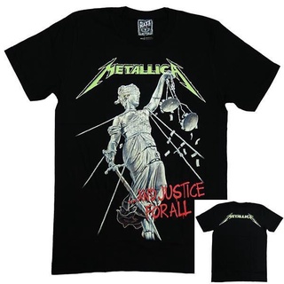 ผ้าฝ้าย 100%เสื้อยืดแขนสั้นผ้าฝ้ายพิมพ์ลาย Metallica And Justice For All ผ้าฝ้ายสําหรับผู้ชายS-3XL