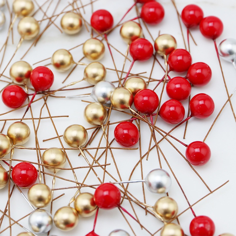 (100 ชิ้น/แพ็ค) Chrismas ตกแต่งที่มีสีสันผสม Berry Party งานแต่งงาน Mini Cherry DIY Craft ตกแต่ง Faux