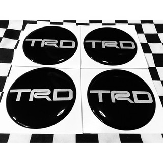 สติ๊กเกอร์ติดดุมล้อ TRD เรซิ่นเจล สติกเกอร์ฝาดุม 4ชิ้น ขนาด 50 55 60 65 70 mm  สีเทา ดำ สติ๊กเกอร์แต่งรถ ติดรถ Toyota