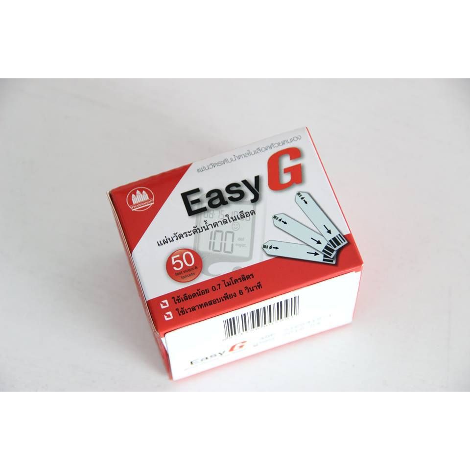 แผ่นตรวจน้ำตาล Easy G กล่องแดง