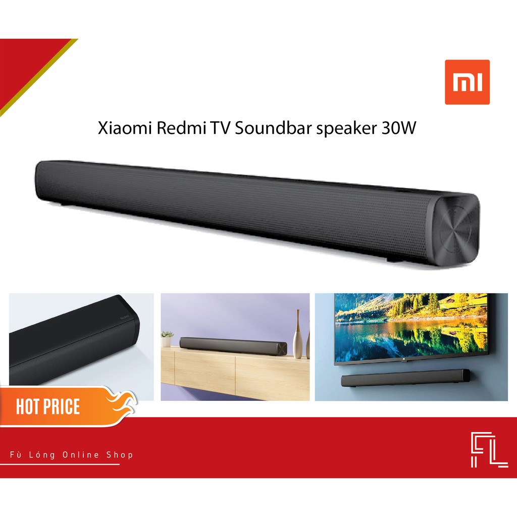 Xiaomi Redmi TV Soundbar speaker 30W ซาวด์บาร์โฮมเธียเตอร์ติดผนัง สเตอริโอไร้สายบลูทูธ - Black