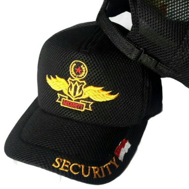 Hitam ชื่อ EMBROIDERY ON THE ใหม่ล่าสุด COOL BLACK SECURITY HAT / PDH PDL NET SAPAM HAT FREE YOUR OW