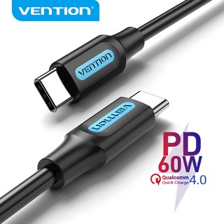 Vention สายเคเบิลชาร์จ Type C Pd 60 W 3a Usb C ความเร็วสูง 480 Mbps สําหรับ Macbook Iphone COS