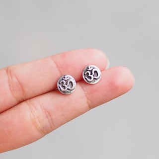 ต่างหูเงินแท้ 92.5% ต่างหูโอม Ohm stud Earrings