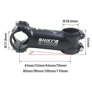 SHIKRA คอแฮนด์จักรยานเสือภูเขา เสือหมอบ น้ำหนักเบา ขนาดแฮนด์ 31.8mm. 7 องศา ยาว 45/55/65/70/80/90/100/110mm.