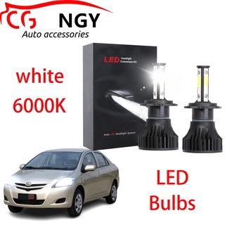 หลอดไฟหน้า LED 6000K สูง ต่ํา สีขาว สําหรับ Toyota Vios NCP93 2007-2013 1 คู่