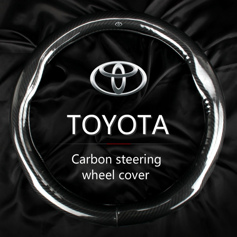 ปลอกหุ้มพวงมาลัยคาร์บอน สําหรับ Toyota Wish Sienta Hiace Estima Chr Vios Altis Camry Corolla