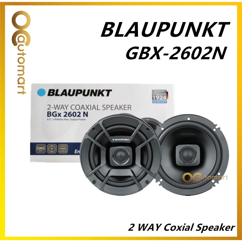 BLAUPUNKT 6" ลําโพงติดรถยนต์ 2 ทาง Coxial Speaker 4 Ohm 100Watts BGX 2602 N