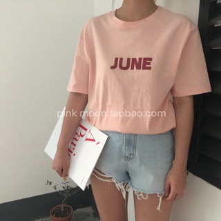 เสื้อยืดทรงสวย สกรีนลาย JUNE ทรงสวย