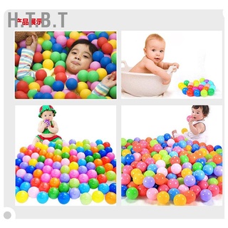 H.T.B.T ชุดลูกบอลพลาสติกหลายสีสันขนาด 4 ซม. / 5.5 ซม. 100 ชิ้น / ชุดสําหรับเด็ก