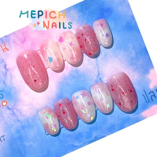 [ MEPICHNAILS ] เล็บเจลปลอมแท้ 💯 % (ฟรีกาว+ตะไบ+ไม้ส้ม)