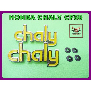 HONDA CHALY CF50 BODY EMBLEM "YELLOW" DECAL RH&amp;LH // โลโก้ติดตัวถัง HONDA CHALY CF50 สีเหลือง ซ้าย-ขวา สินค้าคุณภาพดี