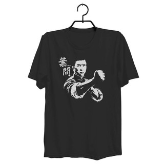 เสื้อยืดผ้าฝ้ายพิมพ์ลายIp Man ออกแบบที่กำหนดเองผู้ชายกราฟิกฝ้ายเสื้อยืดแฟชั่นร้อนบุรุษ O คอ tee สีดำ