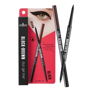 OD359 Odbo Duo Gel Liner โอดีบีโอ แบล็ค บราวน์ ดูโอ้ เจล ไลเนอร์ อายไลเนอร์ 2 หัว