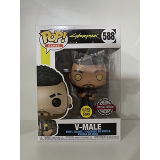 Funko Pop V Male Cyberpunk 2077 Glow In The Dark Exclusive 588