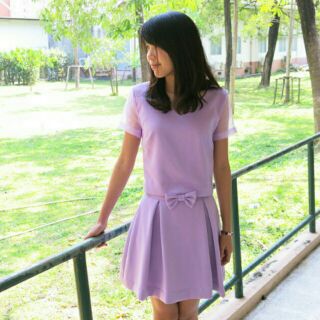 sandy lavender skirt ชุดเซ็ทกระโปรง สีม่วง พาสเทล