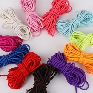 5M 2/2.5มม. ยางยืดทรงกลมสีสันสดใส เชือกทรงกลม ยางยืด เส้นสาย ยางยืดเสื้อผ้า สำหรับทำเครื่องประดับ อุปกรณ์เครื่องประดับ