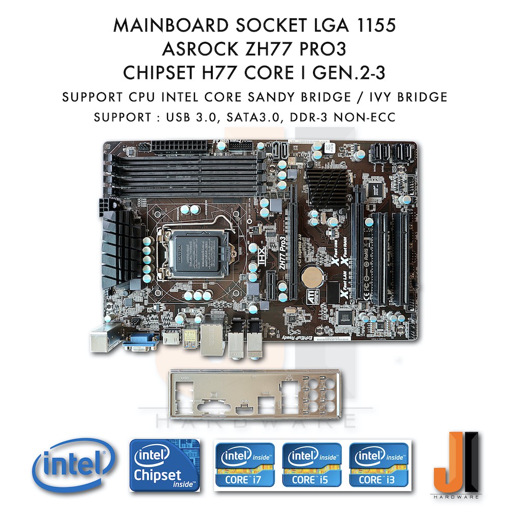 Mainboard Asrock ZH77 Pro3 LGA1155 (มือสอง)