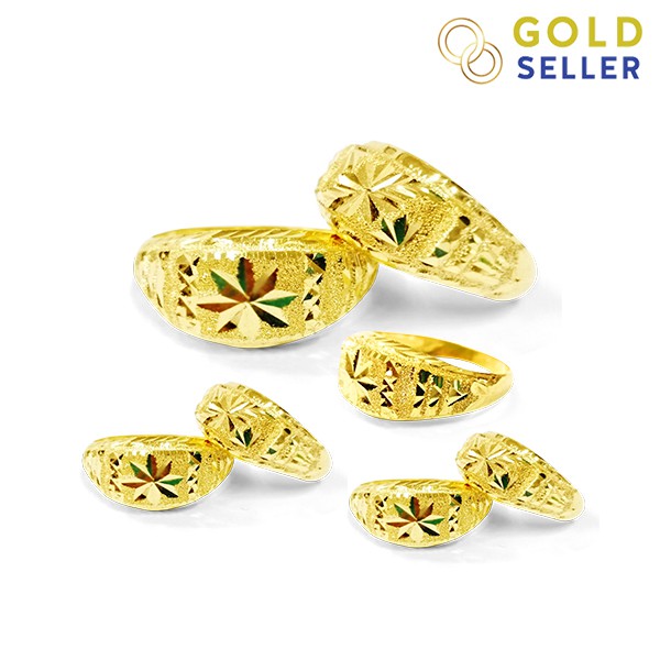 Goldseller แหวนทอง หัวโปร่ง ครึ่งสลึง คละลาย ทองคำแท้ 96.5%