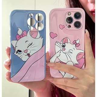 น่ารัก รักหัวใจ แมรี่แมว เคสไอโฟน 13 Pro Max iPhone 12 Pro Max 11 Pro Max XS MAX XR XS 7Plus 8 + Case ใหม่ IMD ป้องกันการหล่น นุ่ม เคส