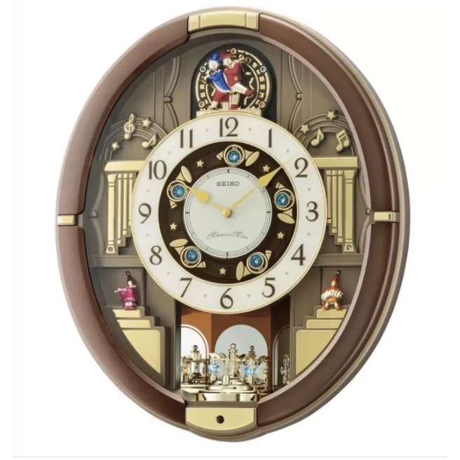 นาฬิกาแขวน Seiko Melodies in Motion‏ clock รุ่น QXM384B มีเสียงเพลงนาฬิกาติดผนัง เรือนพลาสติก SEIKO M&amp;F888 B