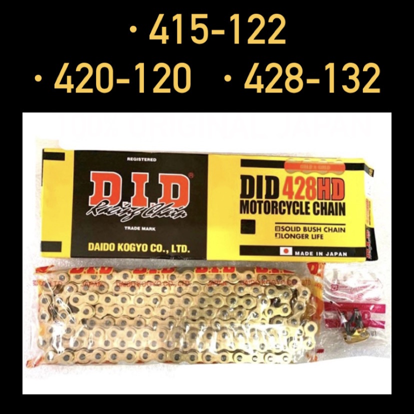 415 420 428 DID MOTORCYCLER CHAIN ( ) // GOLD CHAIN DID RANTAI EMAS ORING O RING 428 GOLD CHAIN 120 