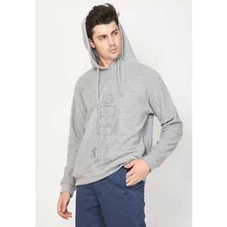 Skelly เสื้อฮูทสวมหัว สีเทา เท่ๆ Royal Guard Lineart Hooded Pullover Grey