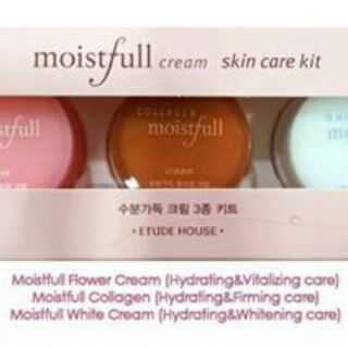  :ETUDE HOUSE : Moistfull Cream Skin Care Kit (ขนาดพกพา) 3 ชิ้น (ของแท้) 